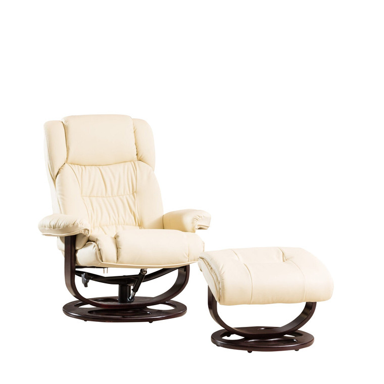 Monterosso Leather Swivel Recliner Chair With Stool