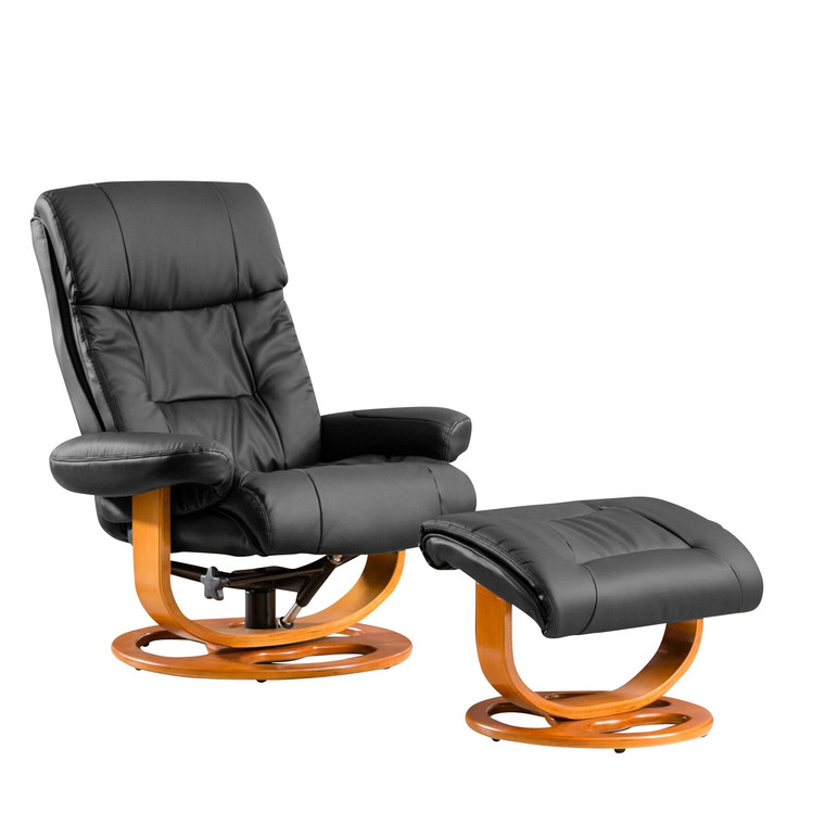Azores Leather Swivel Recliner Chair With Stool
