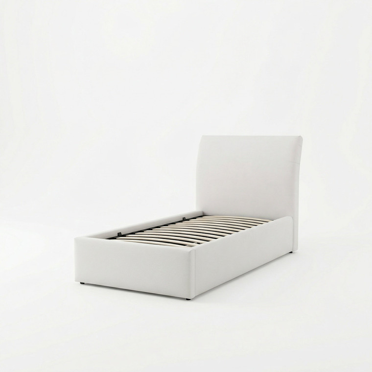 Salina 3'0" Single Fabric Ottoman Bed Frame 105 Cm Height