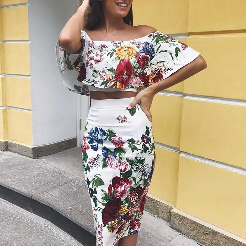 floral two piece sets