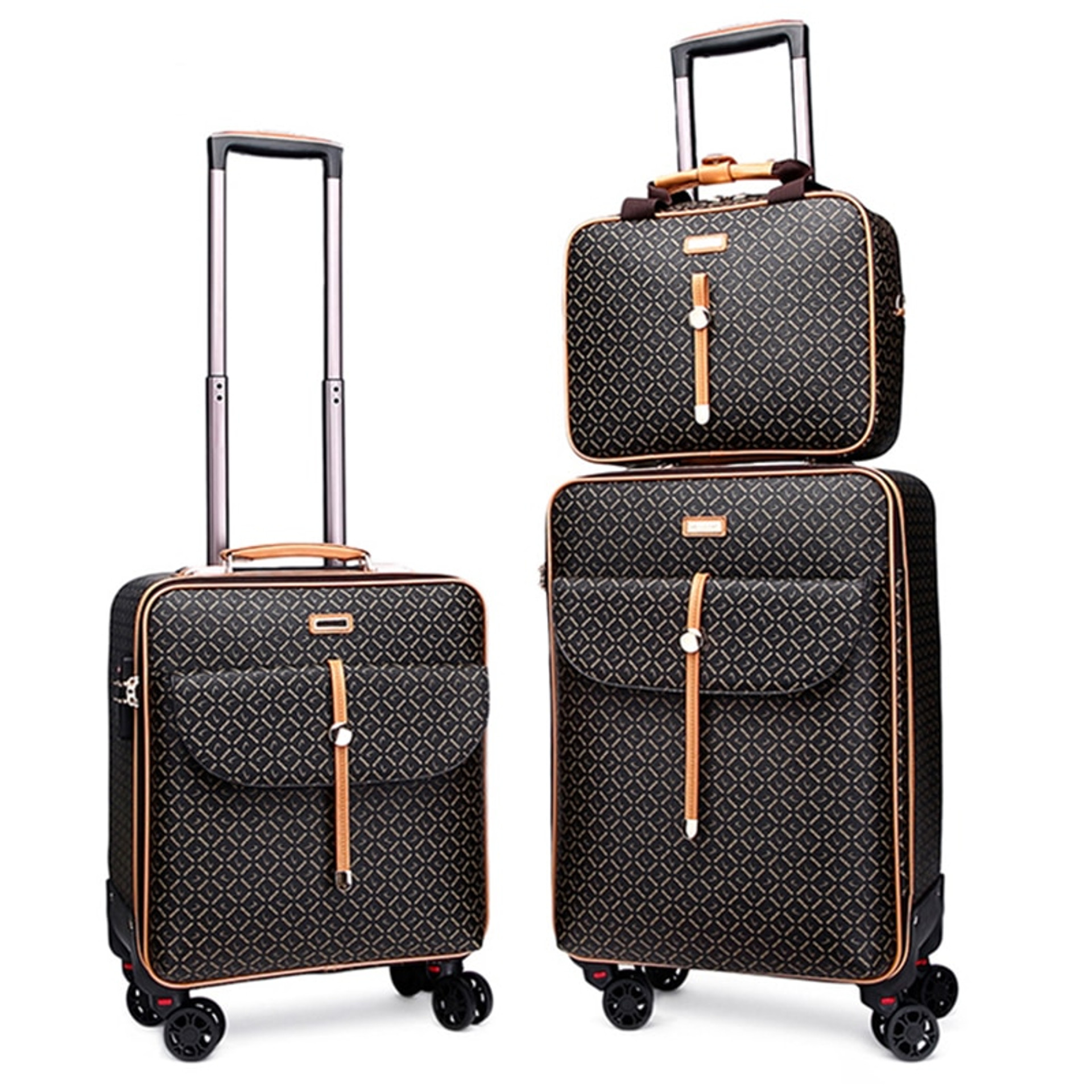 QueenLine Luxury Travel Suitcase set Rolling Spinner Luggage Women ...