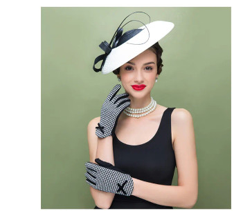 QueenLine Fascinators Black And White Weddings Pillbox Hat For Women Straw Fedora Vintage Ladies Church Dress Sinamay Derby Hats