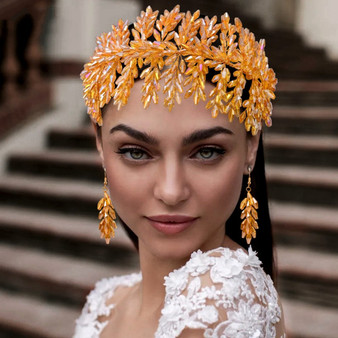 QueenLine HP371 Luxury Bridal Hair Accessories Women Headpiece Big Tiaras and Crowns Wedding Crystal Bridal Hair Jewelry Set|Hair Jewelry