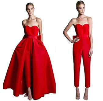 QueenLine Women's Sweetheart Jumpsuits Prom Dresses Pockets Evening Gown with Detachable Skirt Pants Prom Dress QueenLine Women's Sweetheart Jumpsuits Prom Dresses Pockets Evening Gown with Detachable Skirt Pants Prom Dress