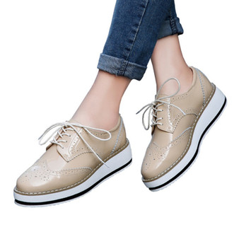 QueenLine Spring Creeper Women Shoes Patent Leather Platform Shoes Women Flats Fashion Loafers Women Brogues Shoes Oxford Footwear