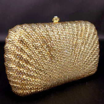 QueenLine Boutique De Shell Pattern Women Crystal Clutch Evening Bags Bridal Rhinestone Purses and Handbags Wedding Party Bag