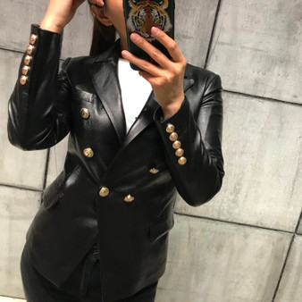 QueenLine lady genuine leather jacket women real leather jacket