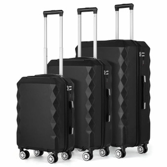 QueenLine 3pcs (20/24/28 Inch) Hardside with Spinner Wheels  Luggage Sets