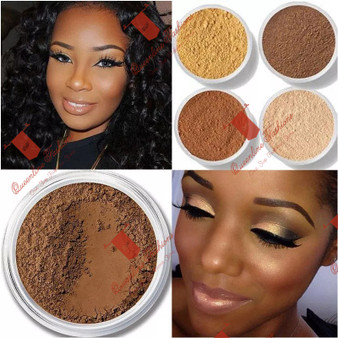 QueenLine Makeup Loose Setting Powder Matte Mineral Oil-control Long-lasting Face Concealer Finishing Bronzer Contour For Black Dark Skin