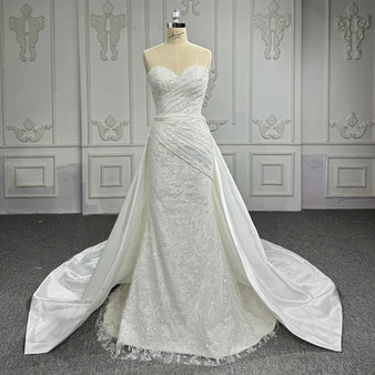 QueenLine Novelty Sequins A-line Strapless Wedding Dresses
