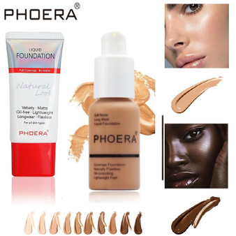 QueenLine Phoera 30ml Matte Liquid Foundation Makeup All Skin Color Concealer Sunscreen Oil Control Lasting Moisturizing Base Cream TSLM1