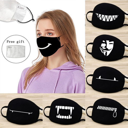 QueenLine Smile Cute Cartoon Polyester V for Vendetta Emoticons Masks Mask Cosplay Washable Bear Dustproof Keep Warm Masks Props