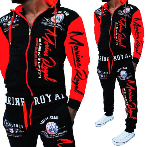 QueenLine Brand Men Tracksuit 2 Piece Tops and Pants Mens Sweat Suits Set Letter Print Plus Size Jogger Sets for Men Clothing