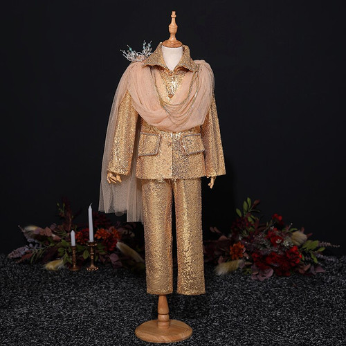 QueenLine Dubai Saudi Arabia Royal Etiquette Boys Suits For Weddings Luxury Beauty Contest Model Show Catwalk Children's Stage Costumes
