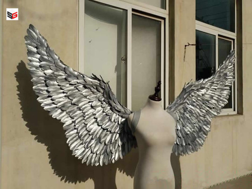 QueenLine Adults cosplay accessary large props Silver Angel Wing 158*90CM Gold fairy wings for Birthday children Day Party Decor