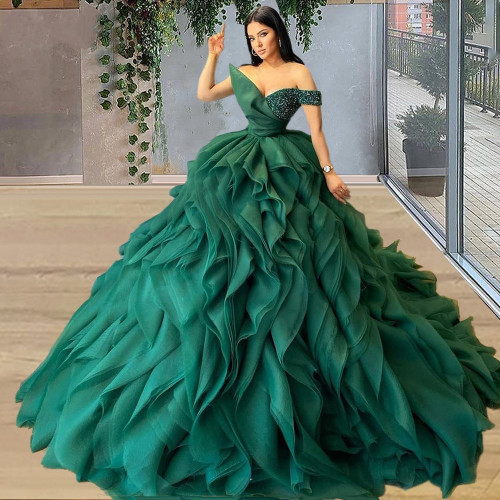 QueenLine Elegant Green Celebrity Dresses A-Line Sweetheart Sexy Red Carpet Runaway Dresses For Women Party Evening Gowns