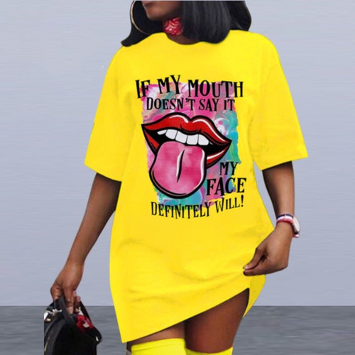 QueenLine XL-5XL Summer Plus Size Dresses Women Clothing Street Sexy Printing Short Sleeve Mini Female Outfits
