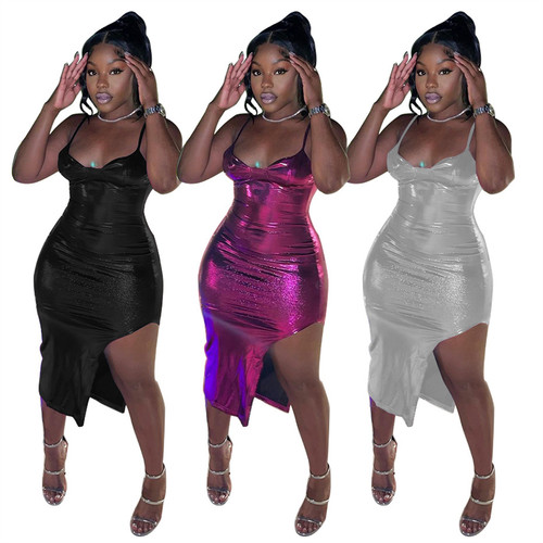 QueenLine 10pcs Bulk Items Wholesale Lots Dress for Women Fashion Clothes Sexy Vintage Lounge Wear Camisole Bronzing Split