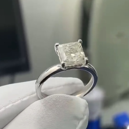 QueenLine 2.0ct CVD HPHT Lab Growm Diamond Ring 18K Gold Jewelry Engament Wedding for Women with IGI Certificate