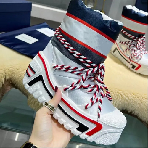 QueenLine Leopard Print Women Snow Boots Waterproof Non-slip Ankle Boots 