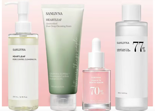 QueenLine Korean Skincare Heartleaf - Oil Balance & Brightening with Soothing Complex 4-Piece Set