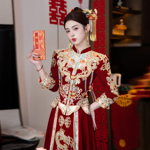 QueenLine Luxurious Chinese Style Attire Bridal Dress