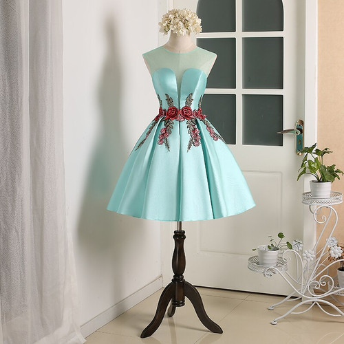 QueenLine pink flower evening dress new Simple flower pink lace Short evening Dresses Sexy Bride Party flower evening dress