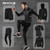 QueenLine 5 Pcs/Set Men's Tracksuit Gym Fitness Compression Sports Suit Clothes Running Jogging Sport Wear Exercise Workout Tights