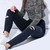 QueenLine   Plus Size M-5XL Summer Hole Ripped Jeans Women Jeggings Denim High Waist Skinny Stretch Jeans Pants Pencil Trousers Black