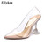 QueenLine  Clear PVC Transparent Pumps Sandals Strange Style Perspex Heel Point Toes Womens Party Shoes Nightclub Pumps 35-42