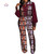 QueenLine 2020 New African Pants Suit Women Full Sleeve Ladies Suits Two Pieces Women African Clothing Long Pants Bazin Riche 4xl WY5899