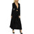 QueenLine high quality black 2 piece sexy belt jacquard long sleeve cloak and pant newest arrival bodycon rayon bandage suit