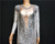 QueenLine Sexy Long Sleeve Silver Rhinestones Tassel Trailing Dress Women Singer Stage Wear Models Catwalk One Piece Long Dress Costumes