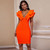 QueenLine  Ocstrade Sexy Bandage Dress New Women Orange Deep v Neck Ruffles Elegant Bandage Dresses Bodycon Backless Club Party Dress