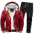 QueenLine Fleece Hooded Tracksuit Men 2 Pieces Set Sweatshirt + Sweatpants Sportswear Zipper Hoodies Casual Sets Mens Clothing S-5XL