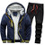 QueenLine Fleece Hooded Tracksuit Men 2 Pieces Set Sweatshirt + Sweatpants Sportswear Zipper Hoodies Casual Sets Mens Clothing S-5XL
