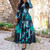 QueenLine Vintage Floral Printed Long Sleeve Fall Dress Retro Plus Size Office Maxi Vestidos Elegant Ladies Party Long Shirt Dress