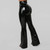 QueenLine  High Waist PU Patent Leather Flare Pants Women Skinny Black Sexy Slim Latex Trousers Casual Faux Leather Wide Leg Pants Custom