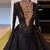 QueenLine Gorgeous Saudi Arabic Black Evening Dress Long Sleeves Prom Dresses Beaded Formal Party Gowns Vestidos De Gala 
