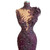 QueenLine Purple Handmade Beaded Sequins Mermaid Evening Dresses Lace Illusion Neckline Muslim Party Dress Robe De Soiree Dubai Prom
