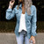 QueenLine Fashion Denim Thin Coats For Women Autumn Spring Single Button Outerwear Tops Slim Jeans Jackets