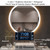 QueenLine 50CM/60CM Round Smart Makeup Bathroom Mirror 3 Color Adjustable LED LIght Multi-Function With Demist Bluetooth Brightness