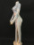 QueenLine New design Sparkly Silver Rhinestones Long Skirt Stretch Spandex Dress Singer Dance Celebrate Dress Costume Prom Stone Dress