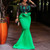 QueenLine African Ladies Long Party Mermaid Dress Sexy Transparent Mesh Ruffles Women Wedding Evening Plus Size Bodycon Maxi Dress Trumpet