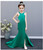 QueenLine Mermaid Princess Dress Backless Long Tailing Hanging Neck Kids Pageant Dress for Birthday Party Halter Bodycon Girl Evening Gown