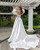 QueenLine Removable Puff Sleeve Satin Wedding Dress High Slit Side A-line Simple Styles Bridal Dress with Court Train