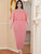 QueenLine Pink Dresses for Women Elegant Cape Sleeve High Waist Beads Long Dress Classy Birthday Evening Cocktail Party Plus Size 4XL 5XL