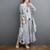 QueenLine Plus Size Two Piece Set Suit Women Clothing Vinatge Print Elegant Lady Tops Shirt Linen Loose Pants Female Suit Summer