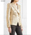 QueenLine Luxury Runway Ladies Fashion Gold Tweeded Blazer Lapel Collar Front Button-up Flap Pockets Long Sleeves TOP QUALITY