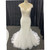 QueenLine Gorgeous White Lace Mermaid Wedding Dresses Cap Sleeves V Neck Court Train Illusion Open Back Button Sexy Bridal Gowns 